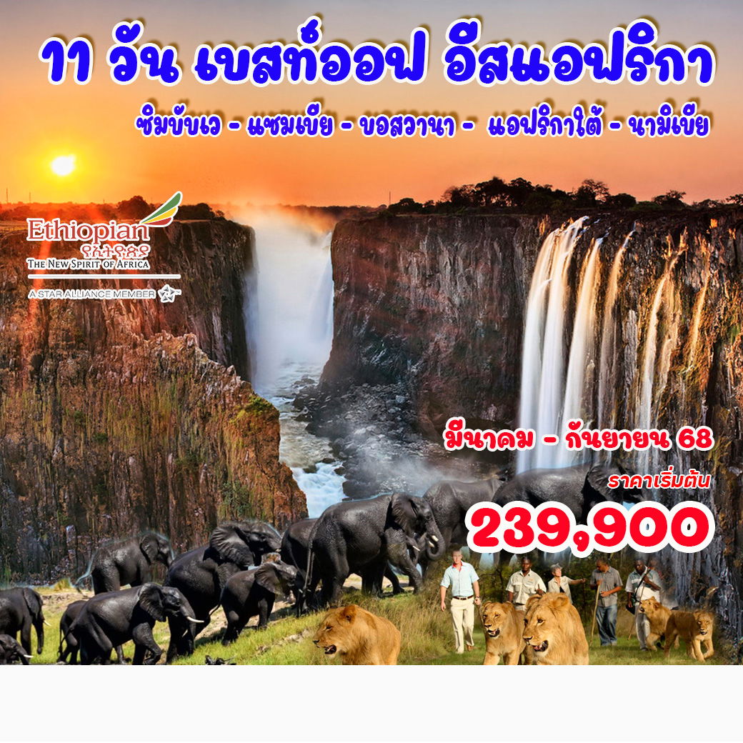 ทัวร์แอฟริกาใต้ เบสท์ออฟ อีสแอฟริกา 11วัน 8วัน (ET)